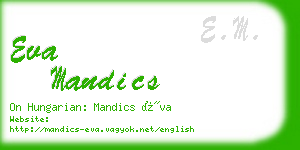 eva mandics business card